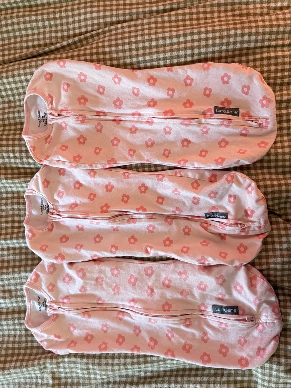 SwaddleMe Pink Floral Zipper Sleep Sacks - Set of 3